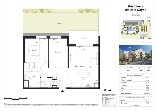 Appartement F3 à vendre - 3 pièces - 57,34 m2 - Montchanin - 71 - BOURGOGNE