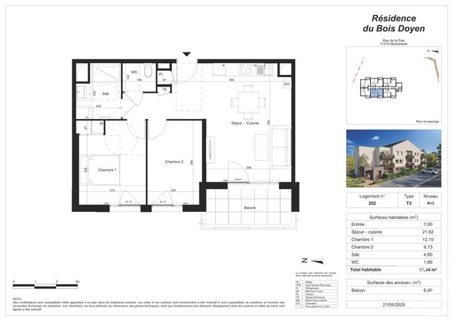 Appartement F3 à vendre - 3 pièces - 57,34 m2 - Montchanin - 71 - BOURGOGNE