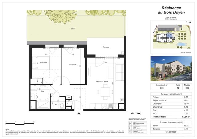 Appartement F3 à vendre - 3 pièces - 57,34 m2 - Montchanin - 71 - BOURGOGNE