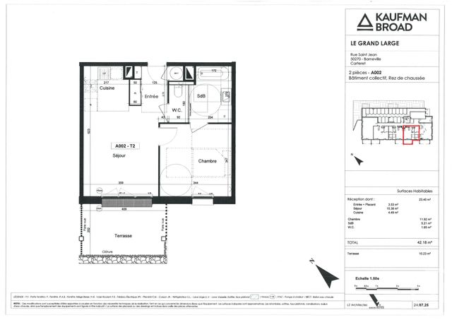 Appartement F2 à vendre - 2 pièces - 42,18 m2 - Barneville Carteret - 50 - BASSE-NORMANDIE