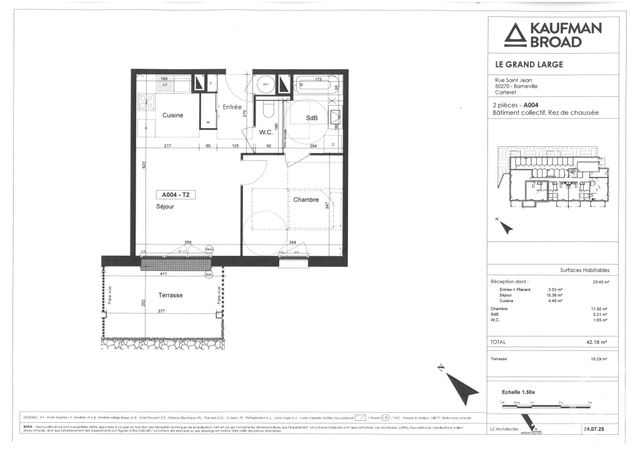Appartement F2 &agrave; vendre - 2 pi&egrave;ces - 42,18 m2 - Barneville Carteret - 50 - BASSE-NORMANDIE