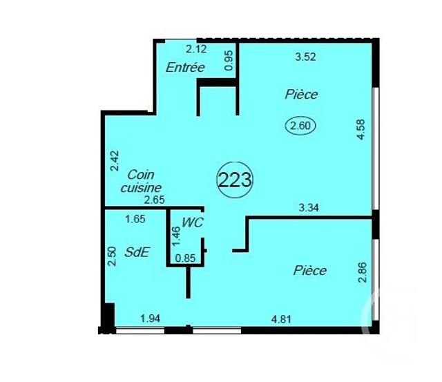 Appartement F2 à vendre - 2 pièces - 48,21 m2 - Paris - 75012 - ILE-DE-FRANCE