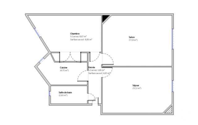 Appartement F3 à vendre - 3 pièces - 43,30 m2 - Boulogne Billancourt - 92 - ILE-DE-FRANCE