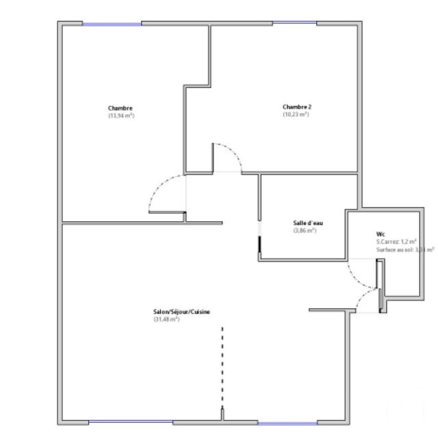 Appartement F3 &agrave; louer - 3 pi&egrave;ces - 60 m2 - Sucy En Brie - 94 - ILE-DE-FRANCE