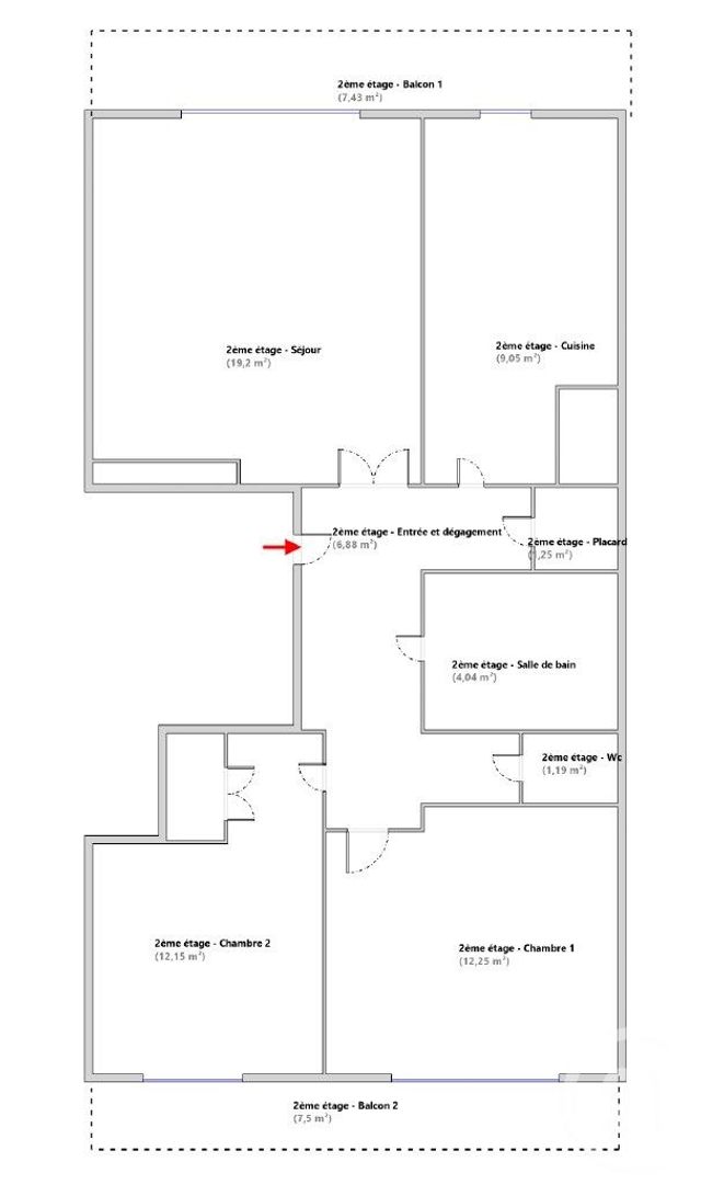 Appartement F3 &agrave; vendre - 3 pi&egrave;ces - 66,01 m2 - Les Lilas - 93 - ILE-DE-FRANCE