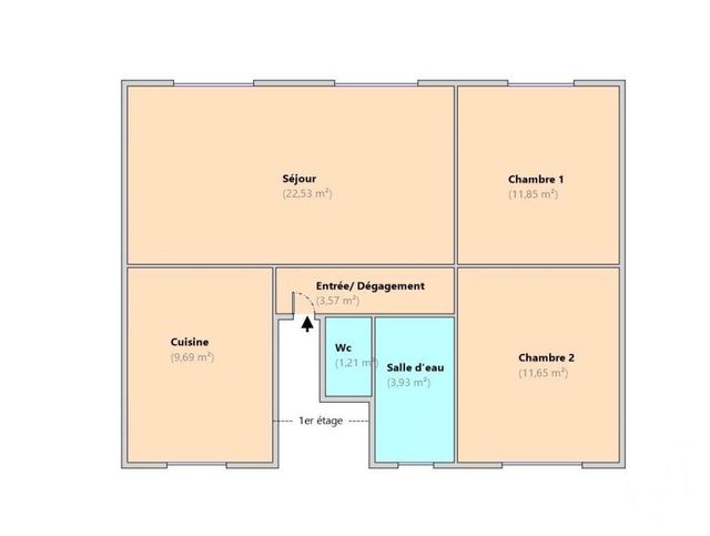 Appartement F3 &agrave; louer - 3 pi&egrave;ces - 64,43 m2 - Drancy - 93 - ILE-DE-FRANCE