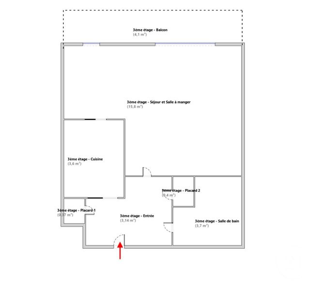 Appartement F1 &agrave; louer - 1 pi&egrave;ce - 27,01 m2 - Paris - 75020 - ILE-DE-FRANCE