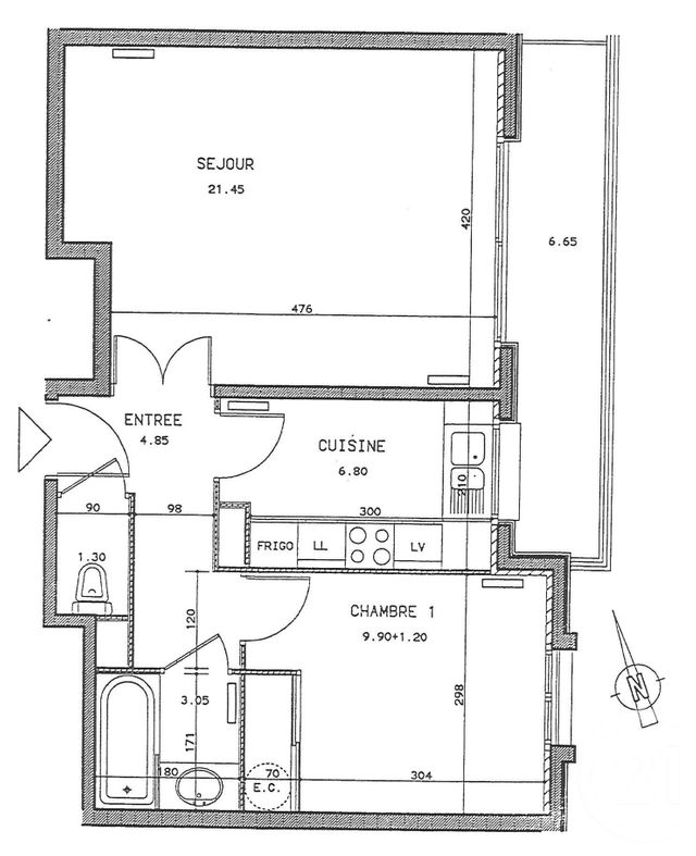 Appartement F2 &agrave; louer - 2 pi&egrave;ces - 48,55 m2 - Meudon - 92 - ILE-DE-FRANCE