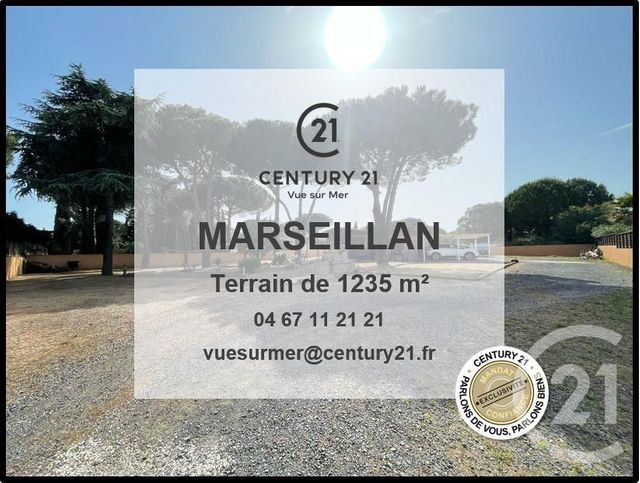 Terrain à vendre - 1235 m2 - Marseillan - 34 - LANGUEDOC-ROUSSILLON