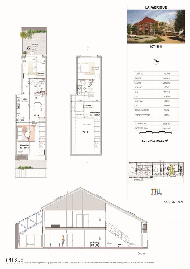 Appartement Duplex à vendre - 4 pièces - 96,80 m2 - Mulhouse - 68 - ALSACE