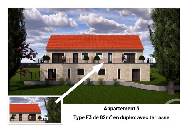 Appartement Duplex à vendre - 3 pièces - 61,89 m2 - Pacy Sur Eure - 27 - HAUTE-NORMANDIE