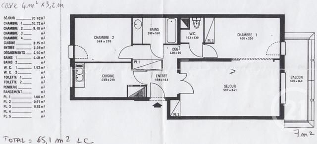 Appartement F3 &agrave; louer - 3 pi&egrave;ces - 65,25 m2 - Vincennes - 94 - ILE-DE-FRANCE