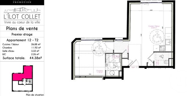 Appartement T2 à vendre - 2 pièces - 44,38 m2 - Brest - 29 - BRETAGNE