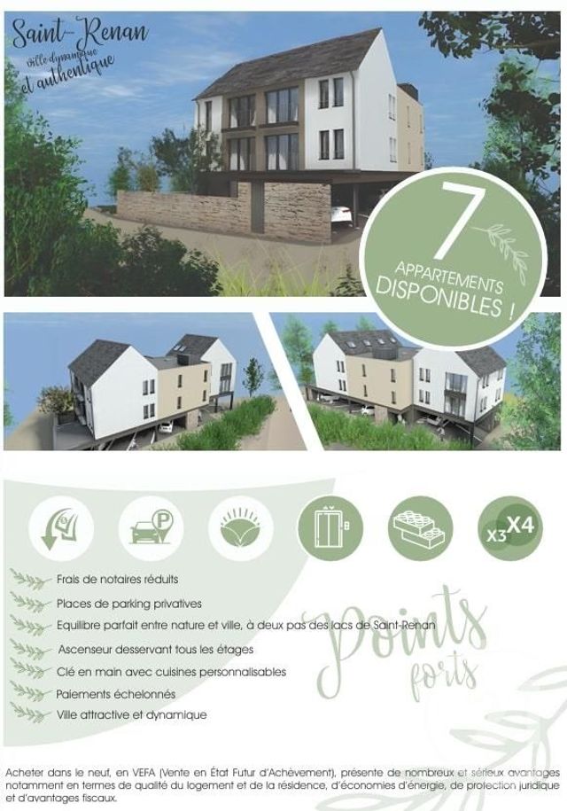 Appartement T2 à vendre - 2 pièces - 59,68 m2 - St Renan - 29 - BRETAGNE