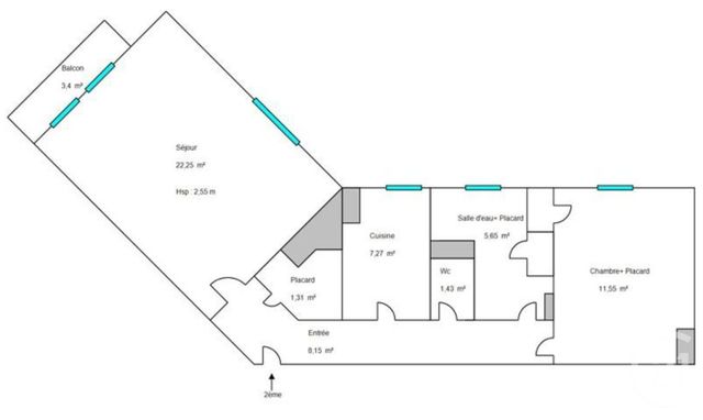 Appartement T2 &agrave; vendre - 2 pi&egrave;ces - 57,61 m2 - Boulogne Billancourt - 92 - ILE-DE-FRANCE