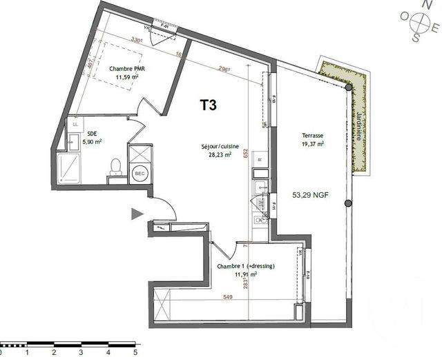 Appartement F3 à vendre - 3 pièces - 57,63 m2 - Montpellier - 34 - LANGUEDOC-ROUSSILLON