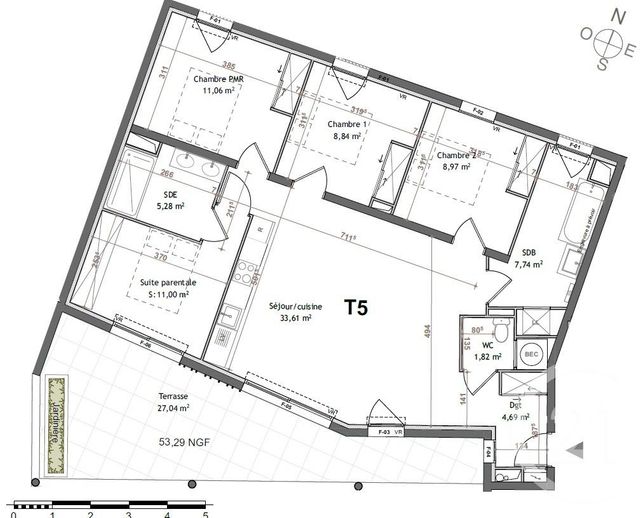 Appartement F5 à vendre - 5 pièces - 93,01 m2 - Montpellier - 34 - LANGUEDOC-ROUSSILLON