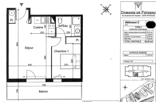 Appartement &agrave; louer - 2 pi&egrave;ces - 40 m2 - Artigues Pres Bordeaux - 33 - AQUITAINE