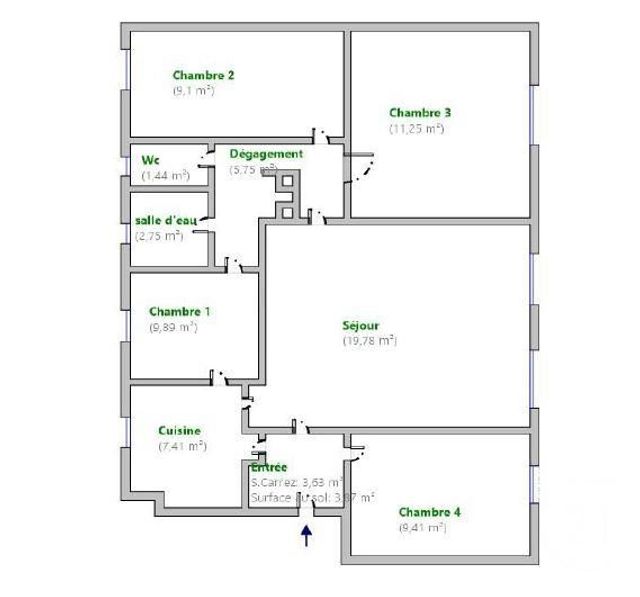 Appartement T5 &agrave; vendre - 5 pi&egrave;ces - 80,41 m2 - Lyon - 69004 - RHONE-ALPES