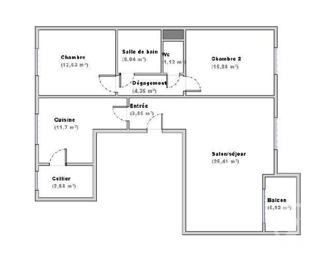 Appartement T3 &agrave; louer - 3 pi&egrave;ces - 81,26 m2 - Lyon - 69004 - RHONE-ALPES