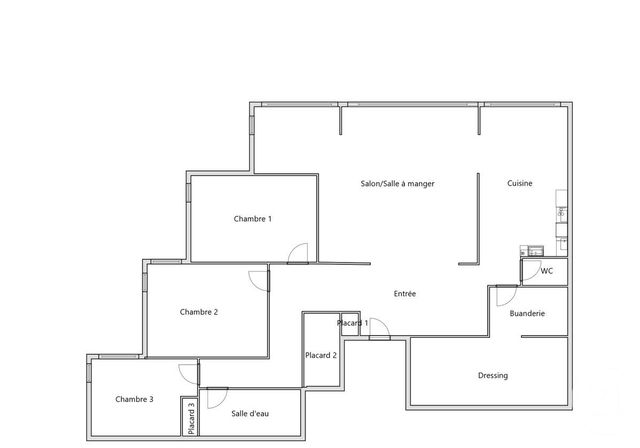 Appartement T5 &agrave; louer - 5 pi&egrave;ces - 102,80 m2 - Chambery - 73 - RHONE-ALPES