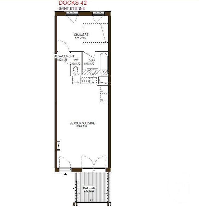 Appartement F2 &agrave; vendre - 2 pi&egrave;ces - 42,27 m2 - St Etienne - 42 - RHONE-ALPES