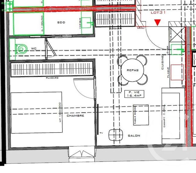 Appartement F2 à vendre - 2 pièces - 36,50 m2 - St Etienne - 42 - RHONE-ALPES