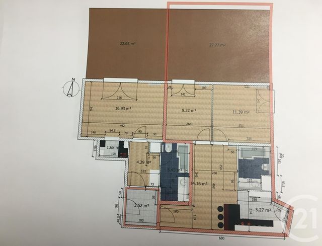 Appartement F3 &agrave; louer - 3 pi&egrave;ces - 44,14 m2 - Gaillard - 74 - RHONE-ALPES