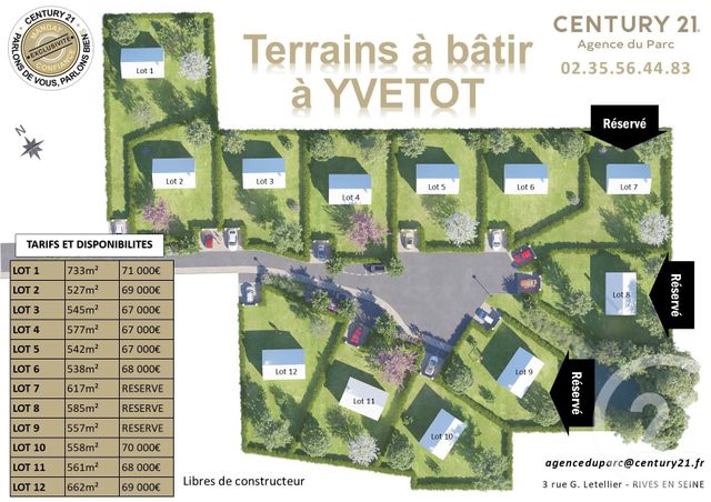 Terrain à vendre - 617 m2 - Yvetot - 76 - HAUTE-NORMANDIE