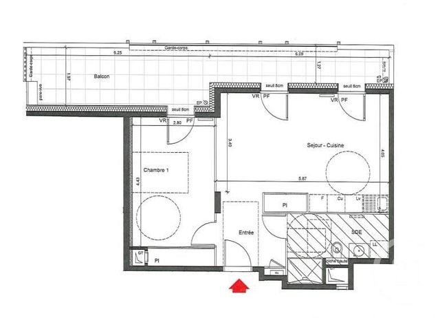 Appartement F2 à vendre - 2 pièces - 47,37 m2 - Grenoble - 38 - RHONE-ALPES
