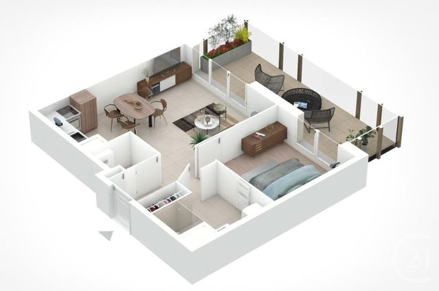 Appartement T2 à vendre - 2 pièces - 45,32 m2 - Grenoble - 38 - RHONE-ALPES