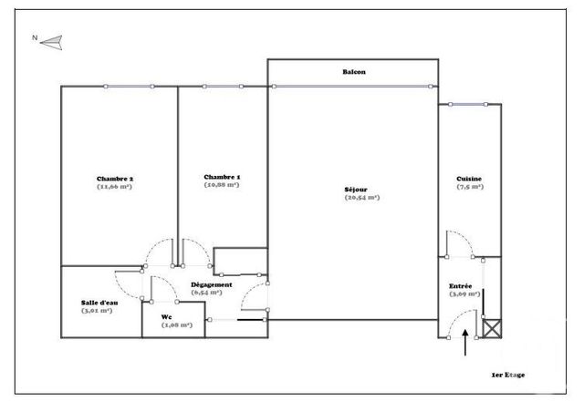 Appartement F3 à vendre - 3 pièces - 64,90 m2 - Montrouge - 92 - ILE-DE-FRANCE