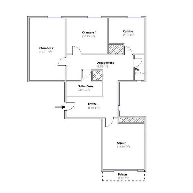 Appartement F3 à vendre - 3 pièces - 72,16 m2 - Montrouge - 92 - ILE-DE-FRANCE