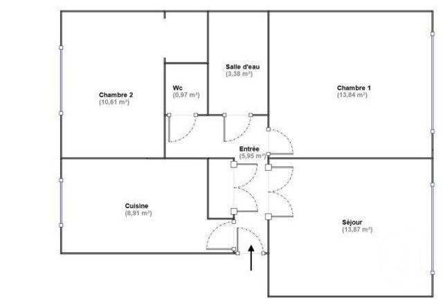 Appartement F3 &agrave; vendre - 3 pi&egrave;ces - 57,53 m2 - Montrouge - 92 - ILE-DE-FRANCE