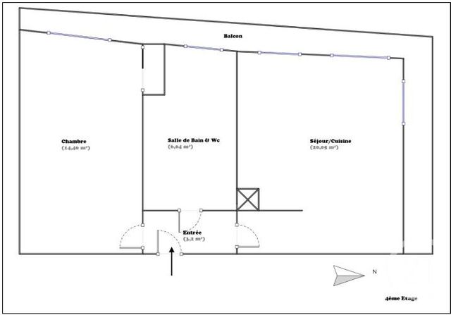 Appartement F2 &agrave; vendre - 2 pi&egrave;ces - 43,75 m2 - Gentilly - 94 - ILE-DE-FRANCE