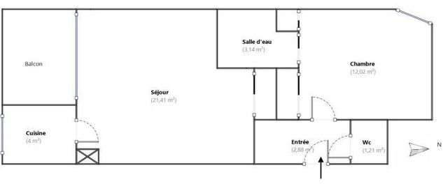 Appartement F2 &agrave; vendre - 2 pi&egrave;ces - 44,66 m2 - Montrouge - 92 - ILE-DE-FRANCE