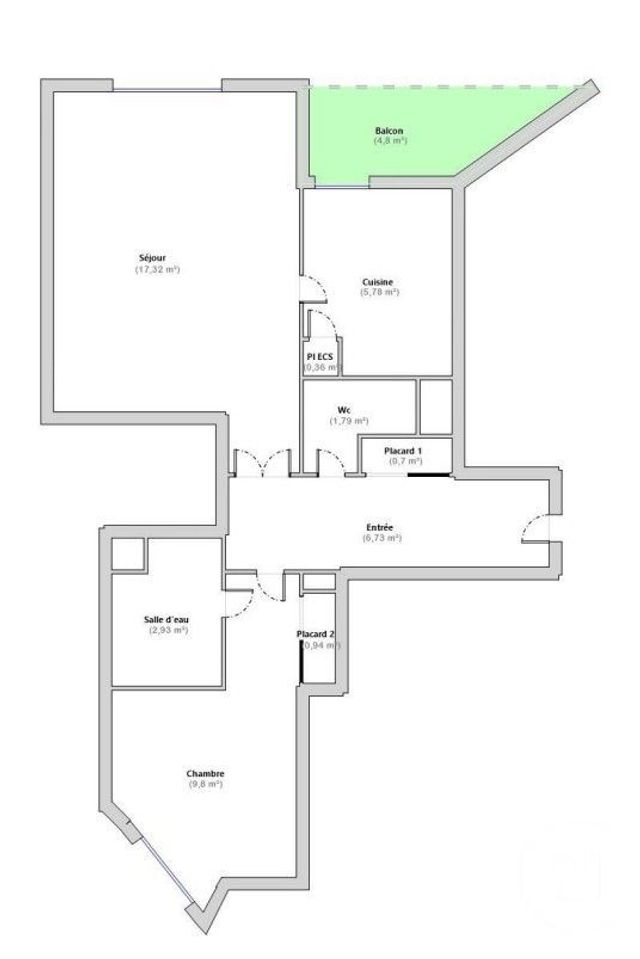 Appartement F2 &agrave; vendre - 2 pi&egrave;ces - 46,35 m2 - Montrouge - 92 - ILE-DE-FRANCE