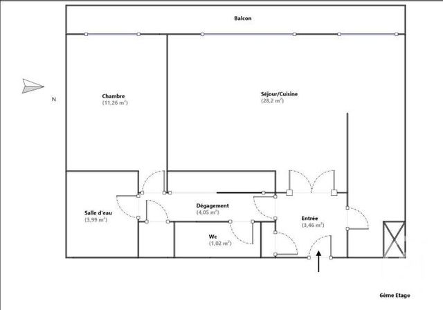 Appartement &agrave; vendre - 2 pi&egrave;ces - 51,98 m2 - Paris - 75012 - ILE-DE-FRANCE