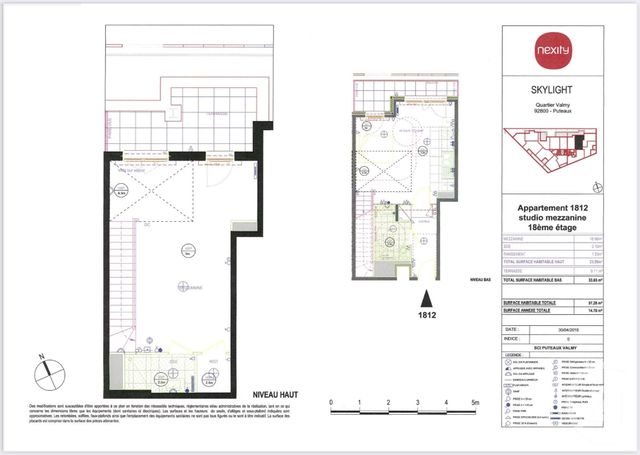 Appartement Loft à vendre - 2 pièces - 57,28 m2 - Puteaux - 92 - ILE-DE-FRANCE