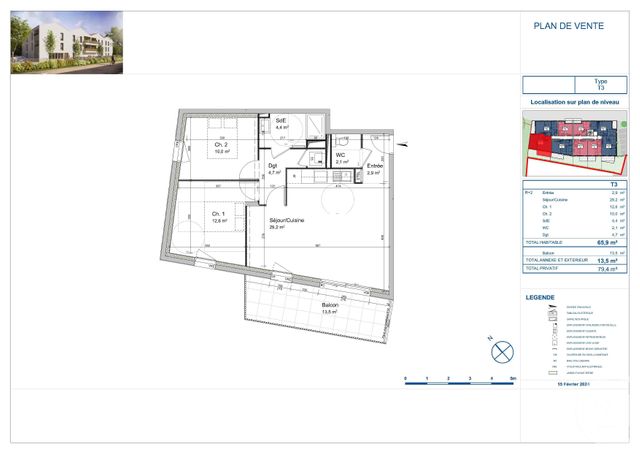 Appartement F3 à vendre - 3 pièces - 66 m2 - Le Fenouiller - 85 - PAYS-DE-LOIRE