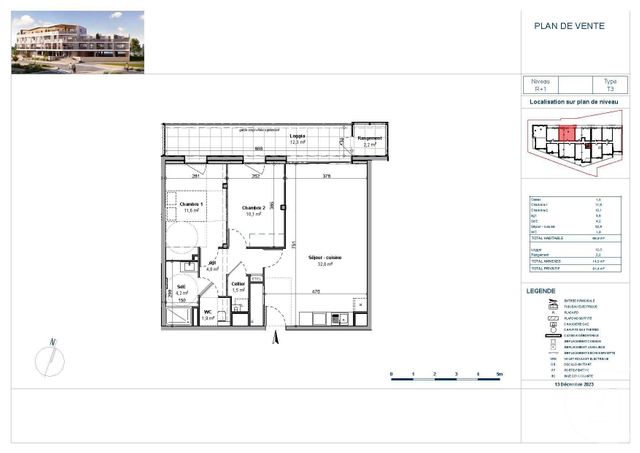 Appartement F3 à vendre - 3 pièces - 66,90 m2 - St Gilles Croix De Vie - 85 - PAYS-DE-LOIRE