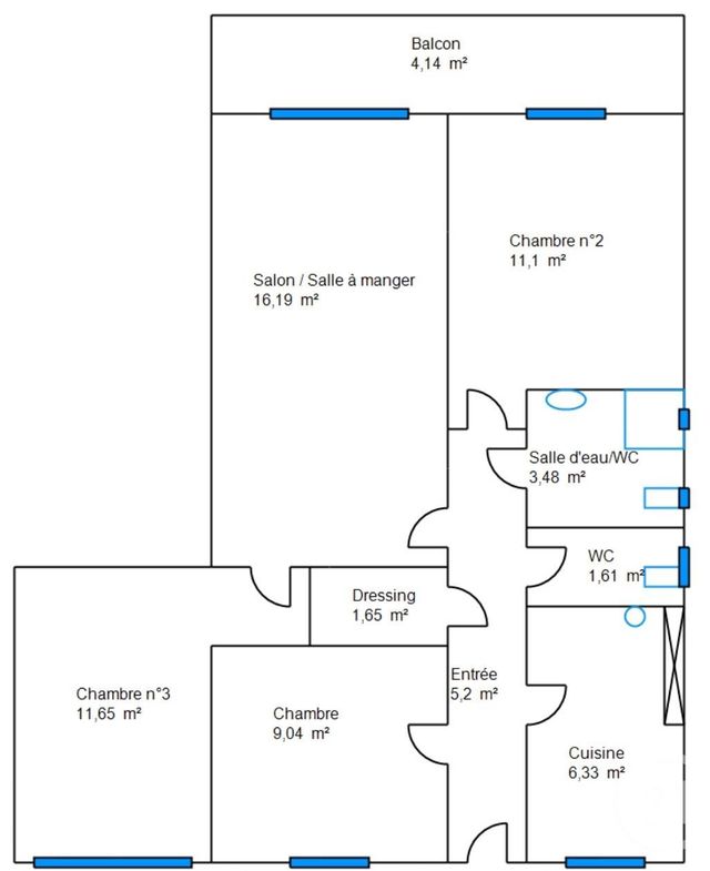 Appartement T4 &agrave; louer - 4 pi&egrave;ces - 66,25 m2 - Cannes - 06 - PROVENCE-ALPES-COTE-D-AZUR