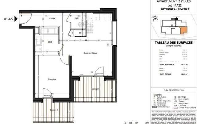 Appartement F2 à vendre - 2 pièces - 45,51 m2 - Abondance - 74 - RHONE-ALPES