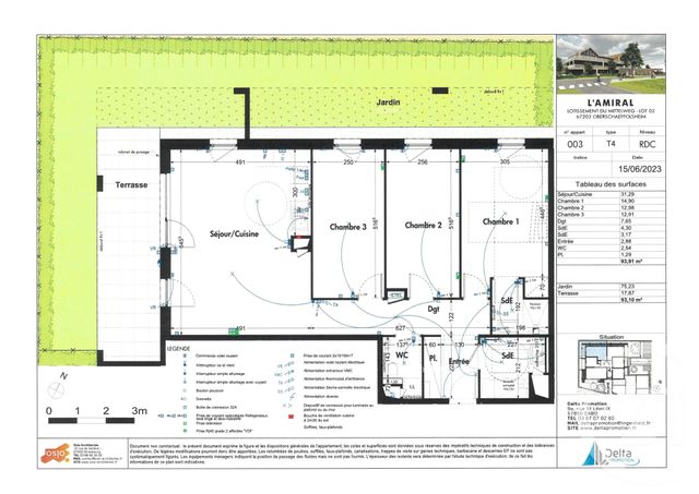 Appartement F4 &agrave; vendre - 4 pi&egrave;ces - 93,91 m2 - Oberschaeffolsheim - 67 - ALSACE