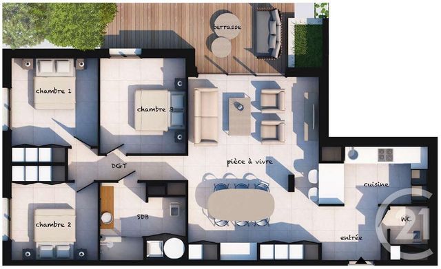 Appartement T4 à vendre - 4 pièces - 94,36 m2 - Lecci - 201 - CORSE