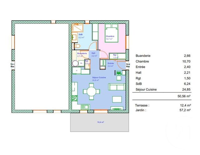 Appartement à vendre - 2 pièces - 50,56 m2 - Penta Di Casinca - 202 - CORSE