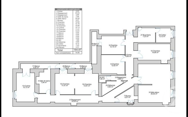 Appartement &agrave; vendre - 8 pi&egrave;ces - 185 m2 - Bastia - 202 - CORSE