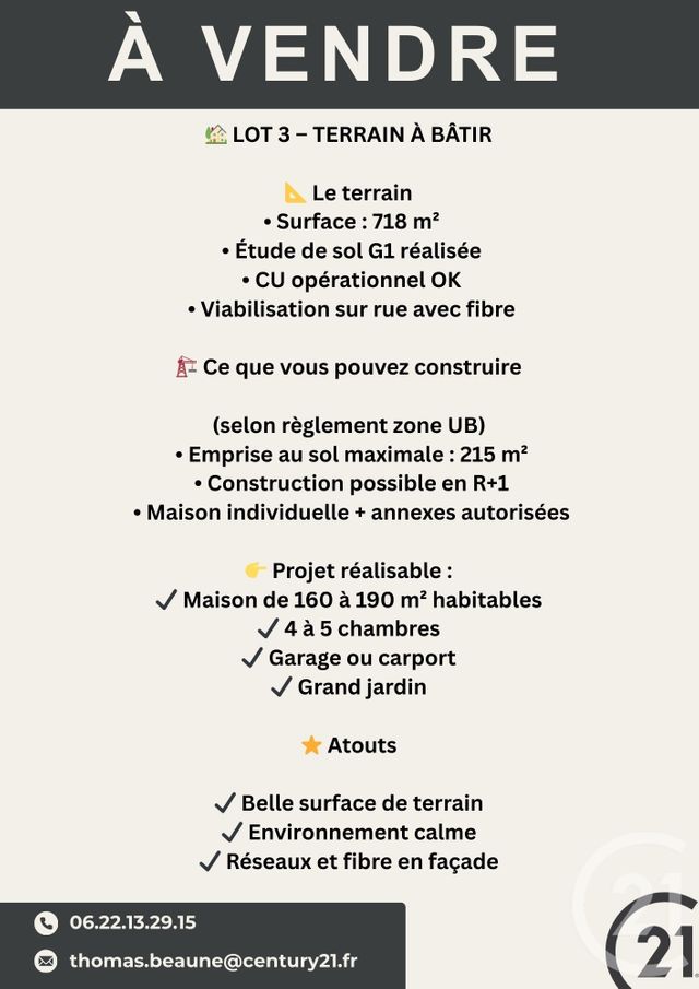 Terrain &agrave; vendre - 718 m2 - Bois Le Roi - 27 - HAUTE-NORMANDIE