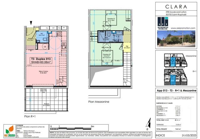 Appartement T3 &agrave; vendre - 3 pi&egrave;ces - 60,06 m2 - St Raphael - 83 - PROVENCE-ALPES-COTE-D-AZUR