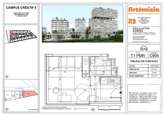 Appartement T1 &agrave; vendre - 1 pi&egrave;ce - 24,90 m2 - Rennes - 35 - BRETAGNE